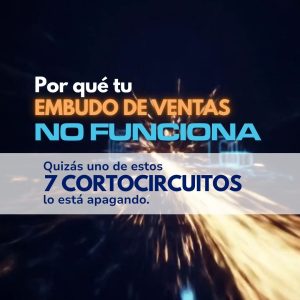 Ilustración conceptual del embudo digital con bloqueos visuales, narrativos y estratégicos